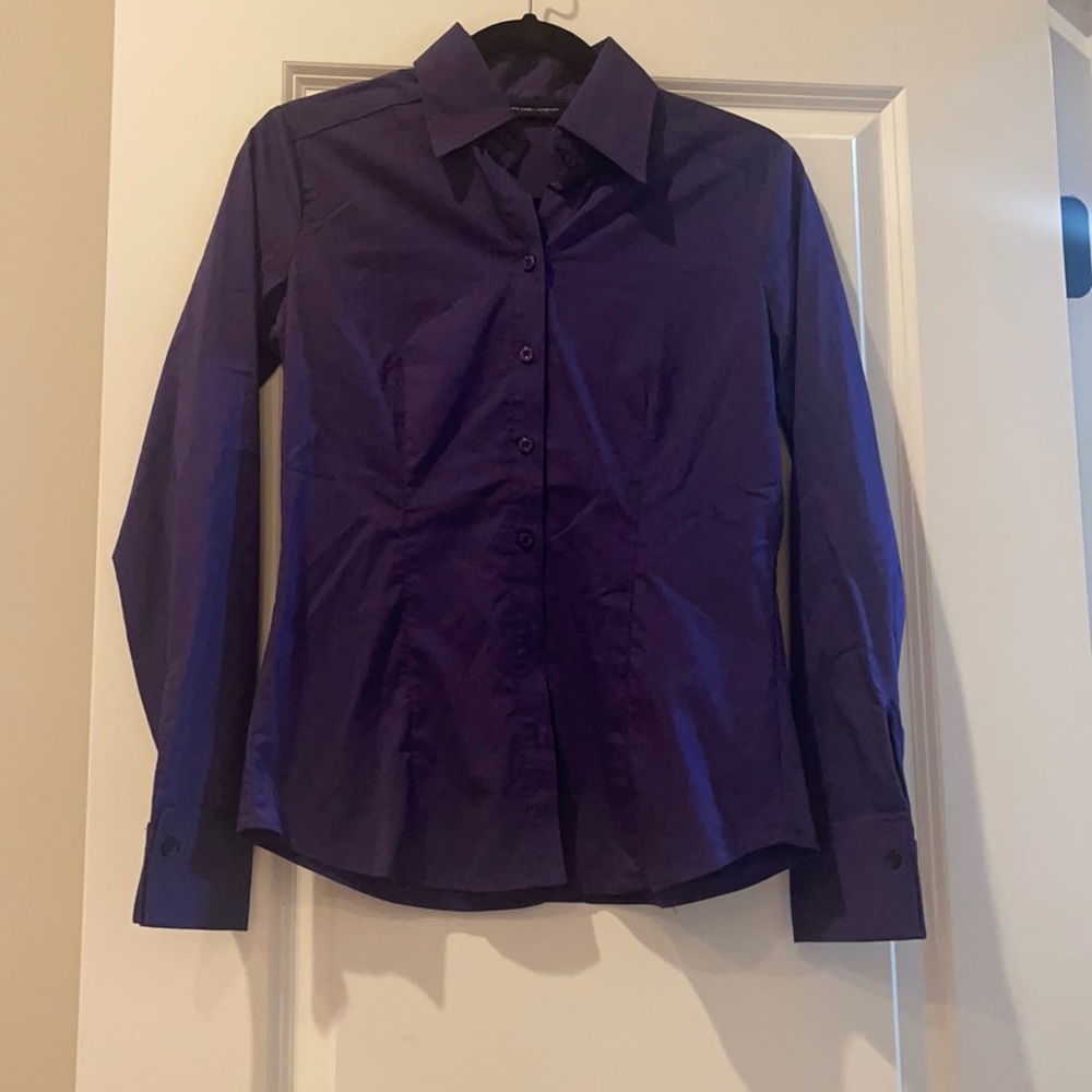 Purple women’s button down shirt